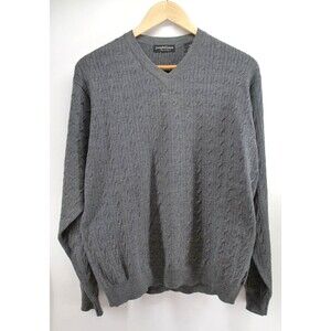 Joseph & Lyman Men's Merino Wool Cable-Knit Sweater Size XL Gray‎ Pullover Italy